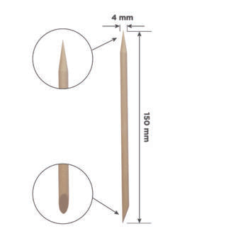 Orange stick EXPERT wooden 150 mm (100 pcs)